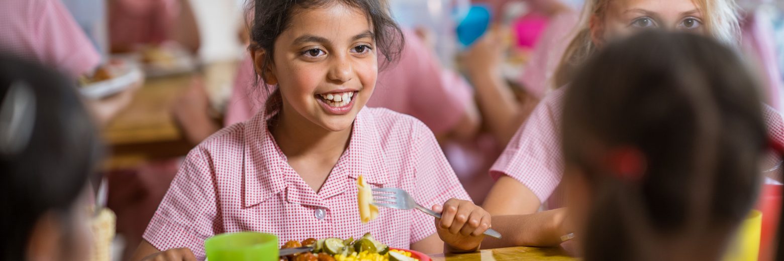 students eating