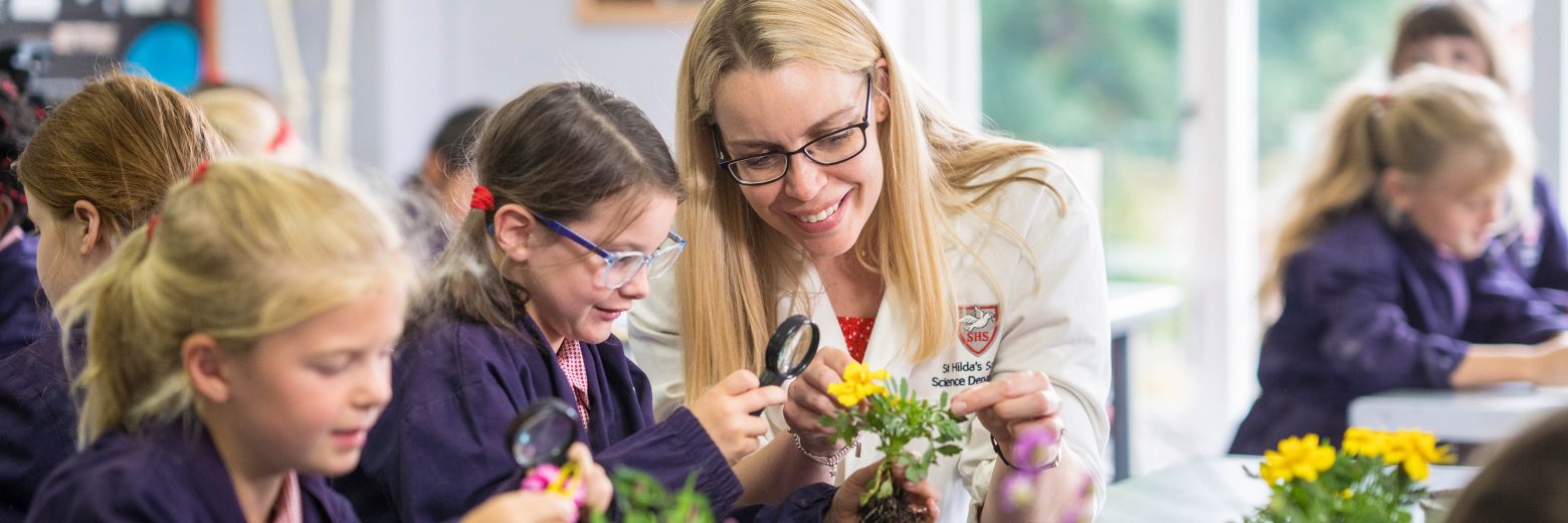 students analysing plants