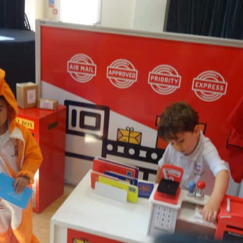 students playing