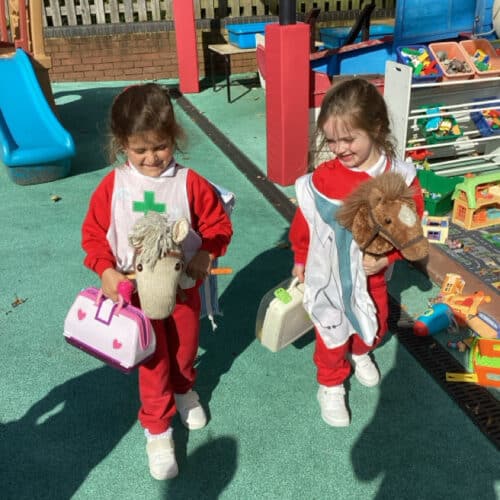 students in imaginative play