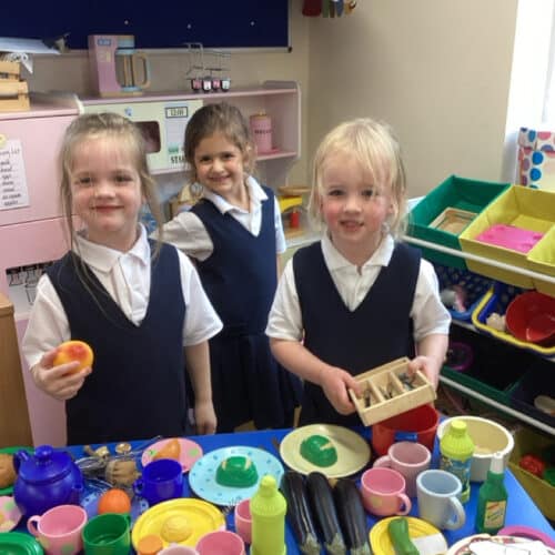 students playing