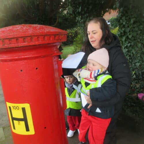 students posting letters