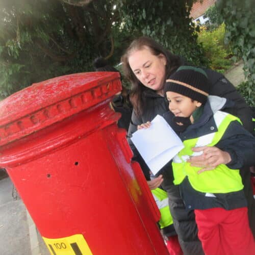students posting letters
