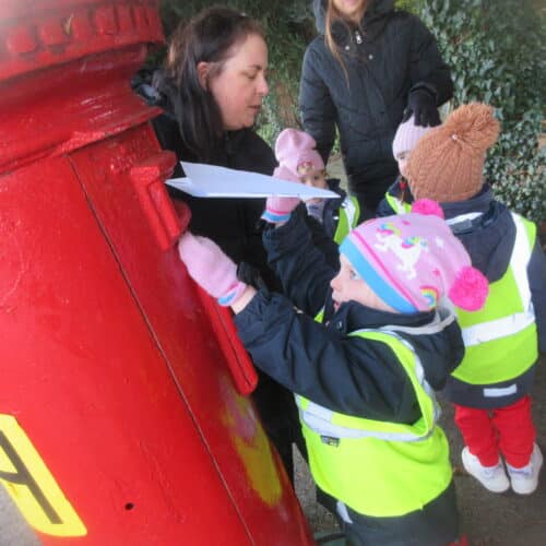 students posting letters