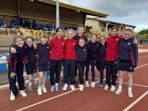 St Hilda's School athletics team at ISA London North Athletics