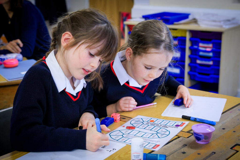 prep school girls in class